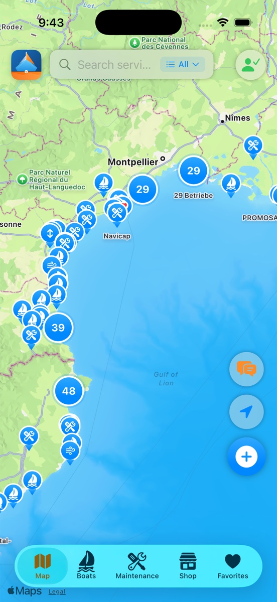 Find service partners on the map