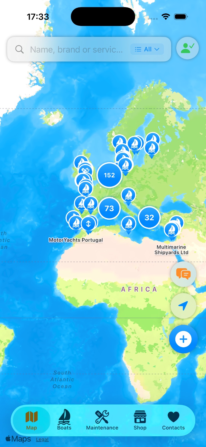 Service-Partner auf der Europa-Karte