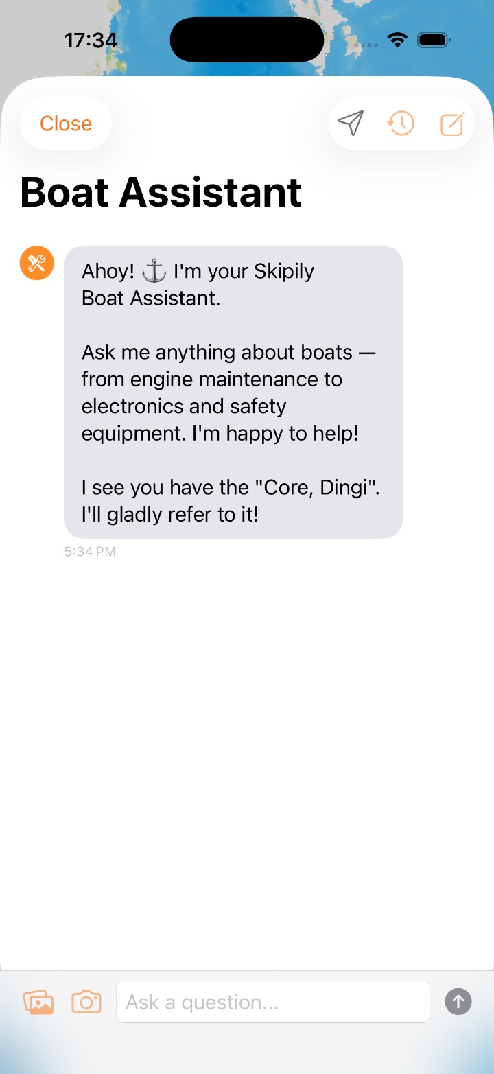 Boat Assistant in der Skipily App